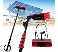 Water Fed Pole Kit, Water Fed Brush Water Fed Cleaning System, Aluminum Outdoor Window Cleaner with Hose, Cleaning Tool for Window Glass, Solar Panel,30cmbrush-20FT/6M