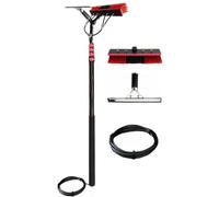 Water Fed Pole Window Cleaning System Solar Panel Washing Brush Kit 30 Ft Extension Telescopic High Reach Cleaner(5.4m/17ft&Head55cm)