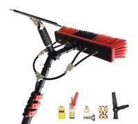 Water Fed Telescopic Brush for Cleaning Photovoltaic Panels and Windows, Outdoor Use, Efficient Water-Through Design