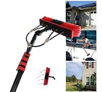 Water Fed Telescopic Cleaning Brush 30ft/9m Rotating Pole Kit for Window Glass Solar Photovoltaic Panel Conservatory, Ideal for Home Outdoor Cleaning