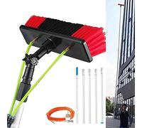 Water Fed Telescopic Window Cleaning Pole Kit 11m Reach for Glass Solar Panels Roof Cleaning with Squeegee Washer Brush Head