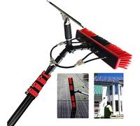 Water Fed Window Cleaning Brush Kit with 3.6-12M Extendable Pole Squeegee Included - Efficient Streak-Free Water-Fed System for Windows & Solar Panels Cleaning