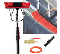 Water Fed Window Cleaning Kit, Solar Panel Brush and Adjustable Pole Lightweight 20m/65.6ft Hose Glass Washing Equipment Tool - Angle Regulator,6m/20ft