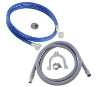 Water Fill Pipe & Drain Hose Extension Kit for White Knight Washing Machine Dishwasher (2.5m, 18mm / 22mm)