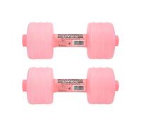 Water Filled Dumbbells, Adjustable Weight Dumbbells for Home Office Gym, Leakproof Plastic Body Shaping Equipment, 2.2 lb per Dumbbell, Space Saving Fitness Gear (Pink)