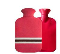 Water-filled PVC hot water bag for compress and stomach warming Thickened explosion-proof portable velvet hand warmer For Neck Back Legs Warm(Red01-2000ml)