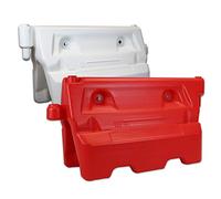 Water Filled Road Safety Barrier Hog600 - 1 Meter Wide Heavy Duty Plastic Separators For Pedestrian Safety, 60kg When Filled 55 Litre Capacity - Hook And Eye Connection Completely Ant-Trip (Red)