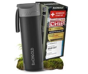 Water Filter Bottle - Bachgold Self-Press Portable Water Filter for Camping & Hiking | Camping Water Filter & Water Purification Bottle for Travel & Outdoor Adventures (Black, 500ml)