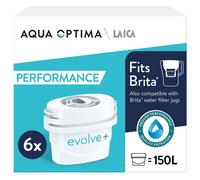 Aqua Optima Water Filter Evolve+ 6 pack (6 Months Supply), Brita Compatible