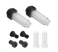 Water Filter Garden Hose, 2pcs 3/4 Inch Water Pre-Filter Water Set with 4 Filter Cartridge & 2 Quick Couplings for Pressure Washer, Garden Pump, Garden Irrigation, Motorhome