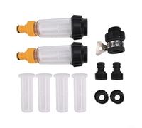 Water Filter Garden Hose 3/4 Inch Transparent Pre-Filter System With Reusable Intermediate Filters For Pressure Washer Inlet Garden Hose Tap Connection Outdoor Watering Equipment