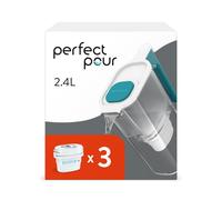 Perfect Pour 2.4L Water Filter Jug & 3 Evolve+ Filters (3 Month Pack) Aqua Optima Blue One Size