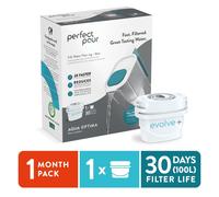 Aqua Optima Water Filter Jug & 1 Evolve+ Filter Cartridge, Perfect Pour XL 3.6 Litre Capacity, for Reduction of Microplastics, Chlorine, Limescale and Impurities