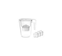 Water Filter Jug +3 Micro X-Clean Replacement Filter Cartridges, Fast flow, White, 2.6 litres, Electronic timer
