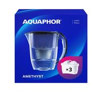 Water Filter Jug Amethyst Black 3 X MAXFOR+ Filters Included I Capacity 2.8l I Fits in the fridge door I Reduces