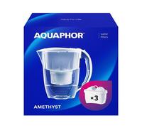 Aquaphor Amethyst Jug with 3 Pack Cartridge Bundle - White
