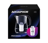 AQUAPHOR Provence Black Water Filter Jug - Counter Top Design with 4.2L Capacity, 1 X A5 Filter with added Magnesium included, Reduces Limescale, Chlorine & Microplastics, Perfect for Families.