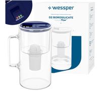 Water filter jug, glass, blue, 3L, Wessper, LED filter change indicator, 1...