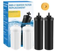 Water Filter Replacement Compatible with Berkey, BB9-2 Filters & PF-2 Fluoride Filters Compatible with Berkey Big, Light, Imperial, Travel, Crown, Royal Series (4 pack)