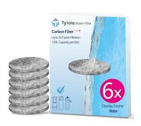 Water Filter Replacement Discs 6 Pack - Compatible with Brita Fill & Go Bottles & Jugs - Fast Flow Carbon Filter, Reduces Chlorine - 5μm Fine Filtration