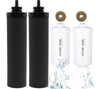 Water Filter Replacement for Berkey, Gravity Water Filtration System Refill for BB9-2 Black Filters & PF-2 Fluoride Filters Compatible with Berkey Light/Crown/Imperial/Big/Travel/Royal Series