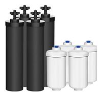 Water Filter Replacement for Berkey Water Filter, for Fluoride Filters & Black Filters - Includes 4 Black Filters and 4 Fluoride Filters, Compatible with Berkeyy Gravityy Filter System