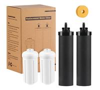 Water Filter Replacement for Water Filter, Black Activated Carbon Filters and 2 Fluoride Filters Compatible with Big, Light, Imperial, Travel, Crown and Royal Series