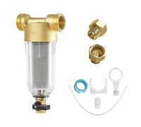Water Filter, Reusable, 1 Inch Water Pre-Filter Sediment Filter, Spin Down Sediment Water Filter, Flushable Fine Filter for Well Water Hose Sediment Filter (with 3/4 Inch Adapter)