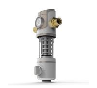 Water Filter System, Reusable Spin Down Sediment Water Filter，Double-Deck 40 Micron with Built-in Housing Scraper, Rotatable Head, Pressure Gauge