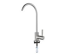 Water Filter Tap Straight Drink Water Stainless Steel Brushed Single Hole Only Cold Water Kitchen Tap