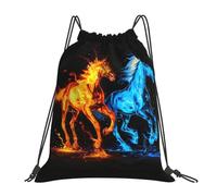 Water Fire Horse Galaxy Women Men Pe Bag Durable Gym Sack Foldable Swimming Bags For Yoga Hiking Picnic