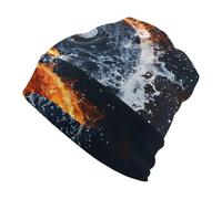 Water Fire Yin-yang Skull Cap Fashion Beanie Hats Running Cap Sleeping Hats Winter Cap