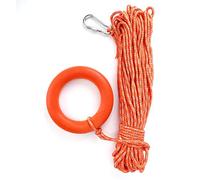 Water Floating Lifesaving Rope, 30m 6mm Diameter Throwing Rope Reflective Rescue Lifeguard Rescue Lifeline with Hook Pull Rings for Swimming