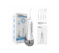 Water Flosser Cordless 300ml Tank Rechargeable Oral Irrigator Pick 4 Mode 360 Degree Rotating Nozzle IP7 Waterproof White