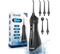 Water Flosser Cordless for Teeth - Nicwell 4 Modes Dental Oral Irrigator, Portable and Rechargeable IPX7 Waterproof Powerful Battery Life Water Pick Teeth Cleaner