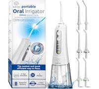 Water Flosser Cordless Pick for Teeth, 4 Modes, Gentle on Gums, Removes Plaque & Food Particles, B. WEISS High-Power, Rechargeable & Waterproof Oral Irrigator; 6 Replacement Tips Included