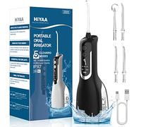 Water Flosser Cordless Teeth Cleaner with OLED Display, IPX7 Waterproof 360°Rotation Portable Cordless Dental Oral Irrigator 360ML for Deep Clean with 5 Modes 4 Jet Tips for Travel & Home Use - Black