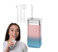 Water Flosser for Orthodontic Appliances, Toothwashers - with 4 Nozzles Adjustable Pulse Mode Tank 200 ml Battery Powered Silent Waterproof for Cleaning Dentures
