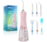 Water Flosser for Teeth, 300ML Cordless Oral Irrigator Rechargeable Dental Flosser Teeth Picks with 5 Modes 5 Jet Tips,IPX7 Waterproof Teeth Cleaner for Braces Gum Care, Home Travel Use