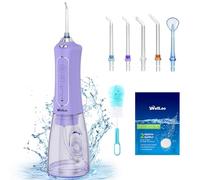 Water Flosser for Teeth, 300ML Cordless Oral Irrigator Rechargeable Dental Flosser Teeth Picks with 5 Modes 5 Jet Tips,IPX7 Waterproof Teeth Cleaner for Braces Gum Care, Home Travel Use