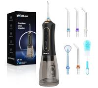 Water Flosser for Teeth, 300ML Cordless Oral Irrigator Rechargeable Dental Flosser Teeth Picks with 5 Modes 5 Jet Tips,IPX7 Waterproof Teeth Cleaner for Braces Gum Care, Home Travel Use