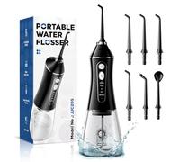 Water Flosser for Teeth Cordless, Portable Dental Water Floss 0.6mm Pulse with 5 Modes, 320ML & IPX7 Waterproof Electric Washer for Tooth/Gum/Tongue, 2000mAh Rechargeable Battery for Home/Travel Use