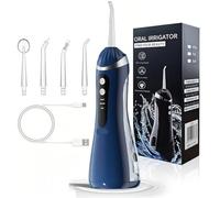 Water Flosser for Teeth,Rechargeable Water Flosser with Adjustable Water Pressure for Daily Oral Care,Power Dental Flosser,Portable Oral Irrigator for Orthodontic,Sensitive Gums, Braces Care (Blue)