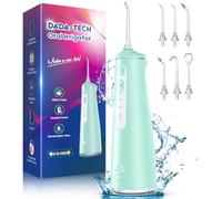 Water Flosser Pick for Teeth Cordless Water Flosser Dental Electric Oral Irrigator Portable Cleaner UK with 8 DIY Modes 7 Jets 300ml Tank Braces Flossers Rechargeable (Green)