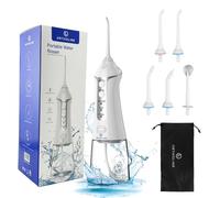 Water Flosser Teeth Pick - Fast Charge Cordless Dental Cleaner, 3 Modes Portable Oral Irrigator, IPX7 Waterproof Electric 300ML Tank- 5 Tips for Braces Home Travel- Ortholine