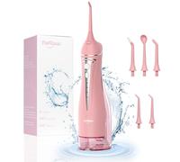 Water Flosser Teeth Pick: Rechargeable Cordless Oral Irrigator 300ML Portable Water Flosser for Braces IPX7 Waterproof Electric Waterflosser for Teeth Cleaning C101 Pink