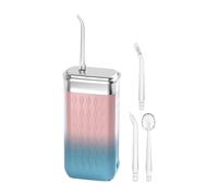 Water Flosser Travel Cleaning Tools with 4 Nozzles Waterproof Pulse Mode Adjustable Pressure Silent 200ml Tank for Implant Care and Appliance Care