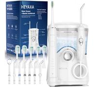 Water Flosser & Ultrasonic Electric Toothbrush Combo, 600ML Water Dental Flosser with 7 Jet Tips, 10 Adjustable Water Pressure, 5 Toothbrush Heads for Home Use, Gums, Braces (White)