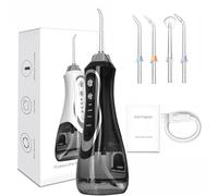 Water Flosser with 5 Adjustable Modes, IPX7 Waterproof, 300ml Tank, Long Battery Life, 360° Nozzle for Teeth Cleaning, Whitening & Gum Health - Ideal for Braces & Dental Care (Black K)