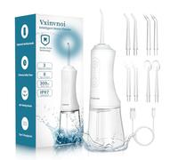 Water Flossers for Teeth Cordless,Vxinvnoi Electric Flosser with Gentle Pulse Technology,White Oral Irrigator with 8 Adjustable Nozzles and 3 Water Pressure Modes for Braces Care,Sensitive Gums